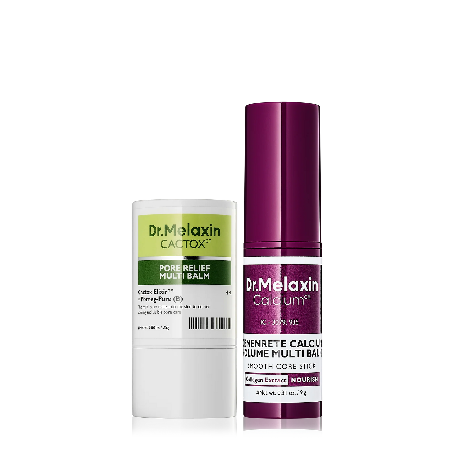Dr.Melaxin Cactox & Calcium Multi Balm Pore Firming Duo with Cactus Cooling & Eye Care Stick for Visible Pore Refining and Skin Repair