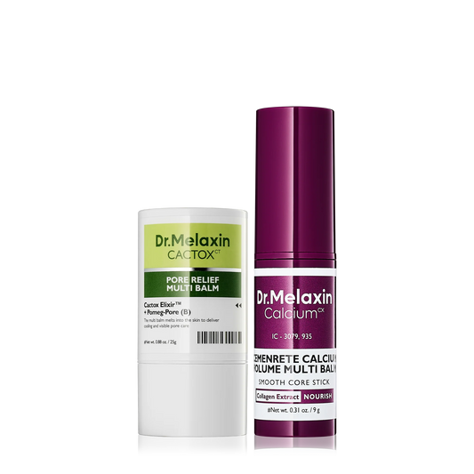 Dr.Melaxin Cactox & Calcium Multi Balm Pore Firming Duo with Cactus Cooling & Eye Care Stick for Visible Pore Refining and Skin Repair
