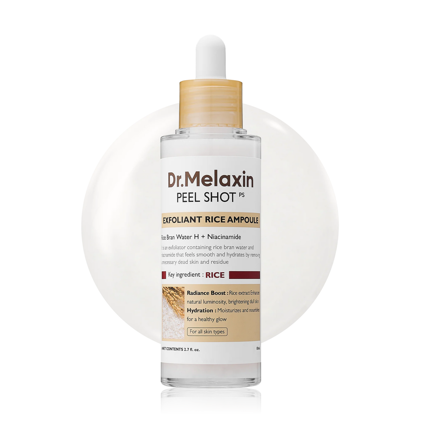 Dr.Melaxin Peel Shot Glow Rice Peeling Ampoule Duo DailySoft Exfoliating Face and Body Scrub Dead Skin CellsBlackhead Remover for All Skin Types korean skin care