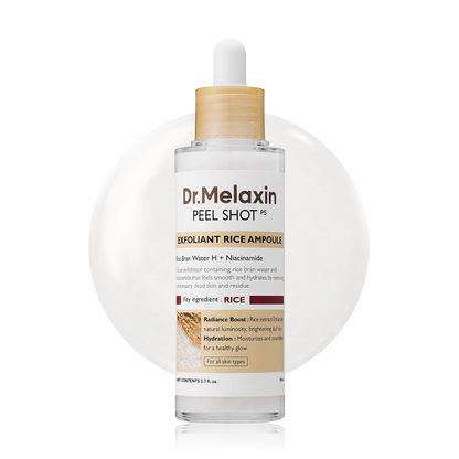 Dr.Melaxin Peel Shot Glow Rice Peeling Ampoule Duo DailySoft Exfoliating Face and Body Scrub Dead Skin CellsBlackhead Remover for All Skin Types korean skin care